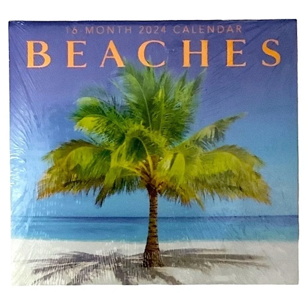 Calendar 2024 Tropical Beaches 16 Months Full Size Wall Calendar Gift 12 X 22 In